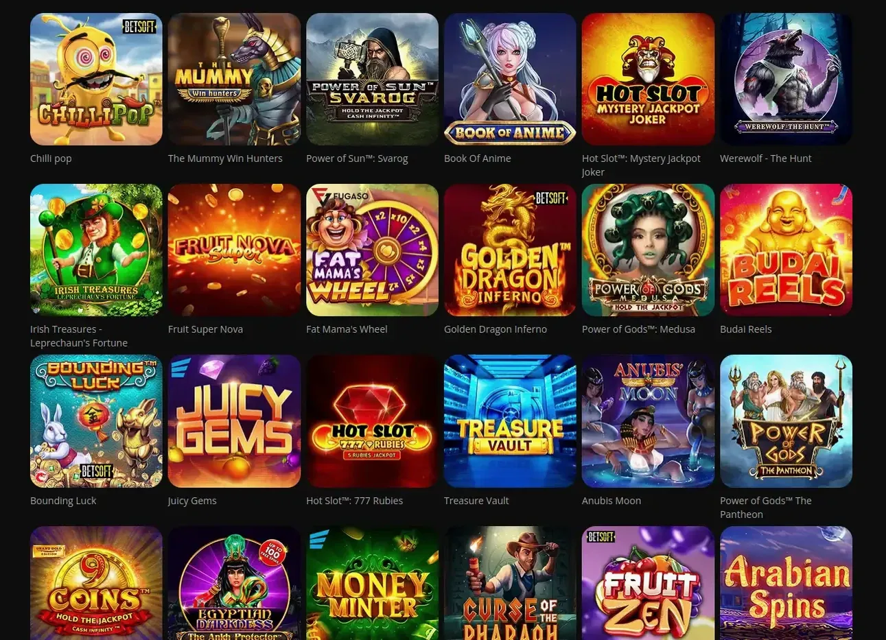 Casoola Casino Spieleauswahl